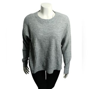 ee:some Grey Heathered Ribbed Crew Loose Sweater Delicate Women's M/L Soft Comfy